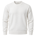 Premium Knit Crew Neck Sweater – White