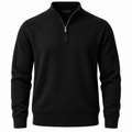 Premium Knit Quarter Zip Sweater – Black