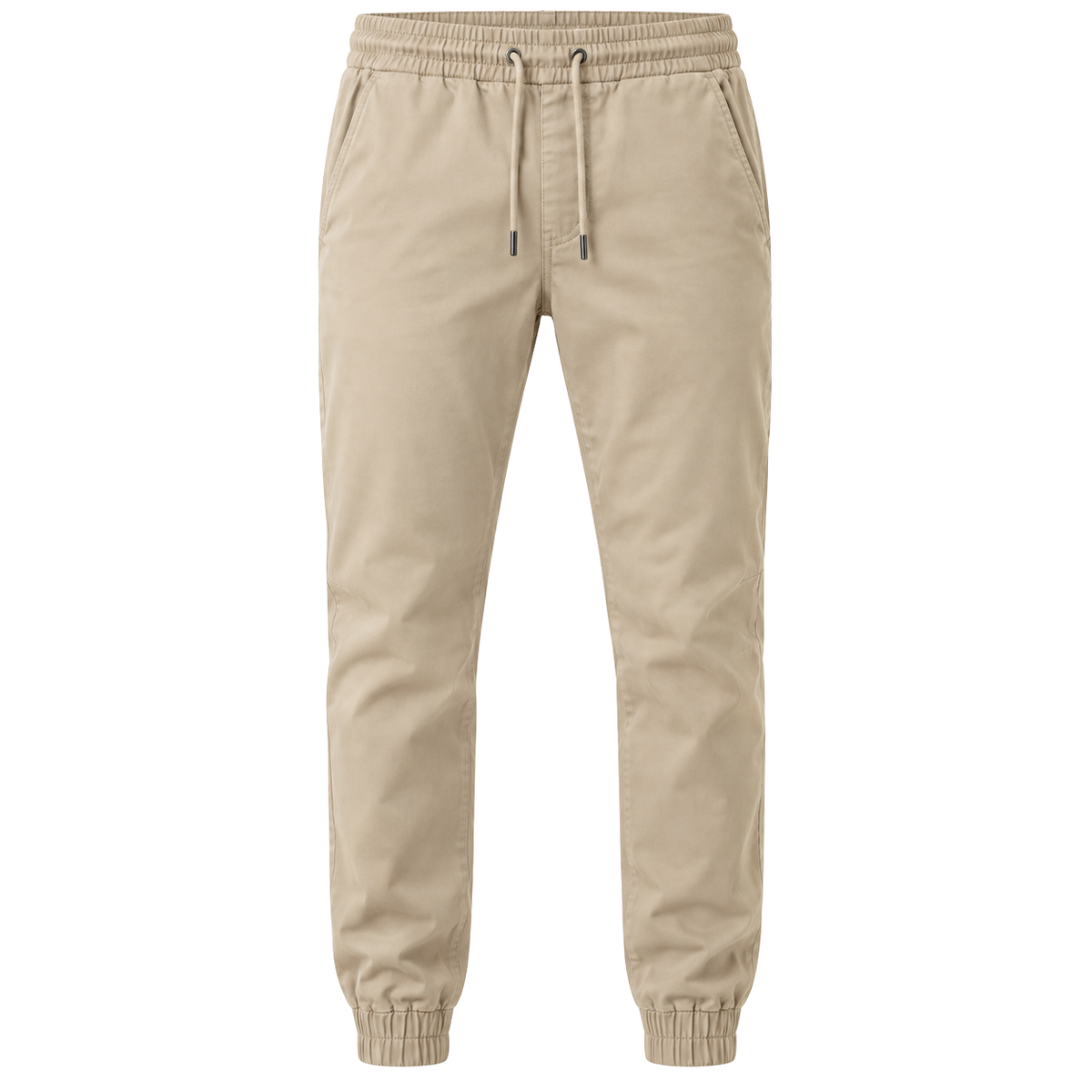 Premium Cotton Stretch Jogger Pants – Beige