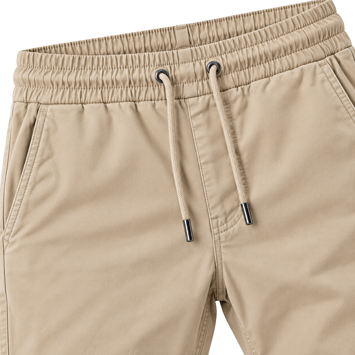 Premium Cotton Stretch Jogger Pants – Beige