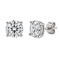 Premium Round Crystal Stud Earrings – Silver