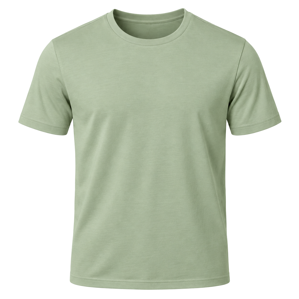 Premium Cotton Crew Neck T-Shirt – Light Green
