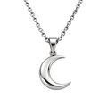 Premium Stainless Steel Crescent Moon Necklace – Silver