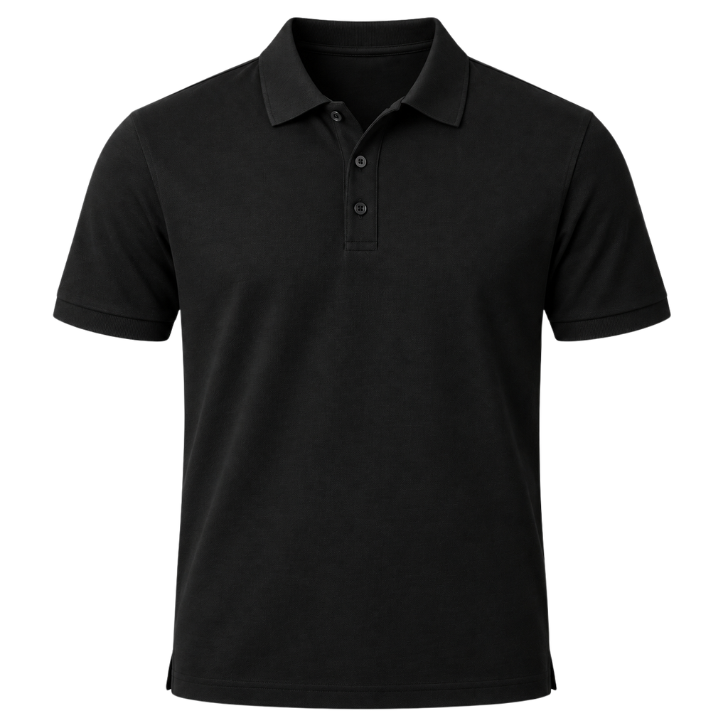 Premium Cotton Piqué Polo Shirt – Black