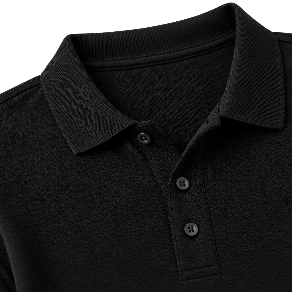 Premium Cotton Piqué Polo Shirt – Black