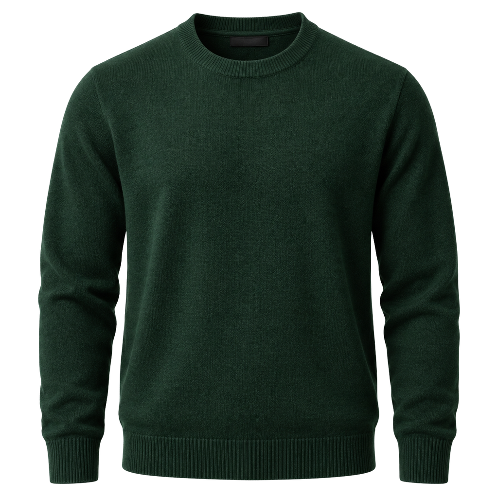 Premium Knit Crew Neck Sweater – Dark Green
